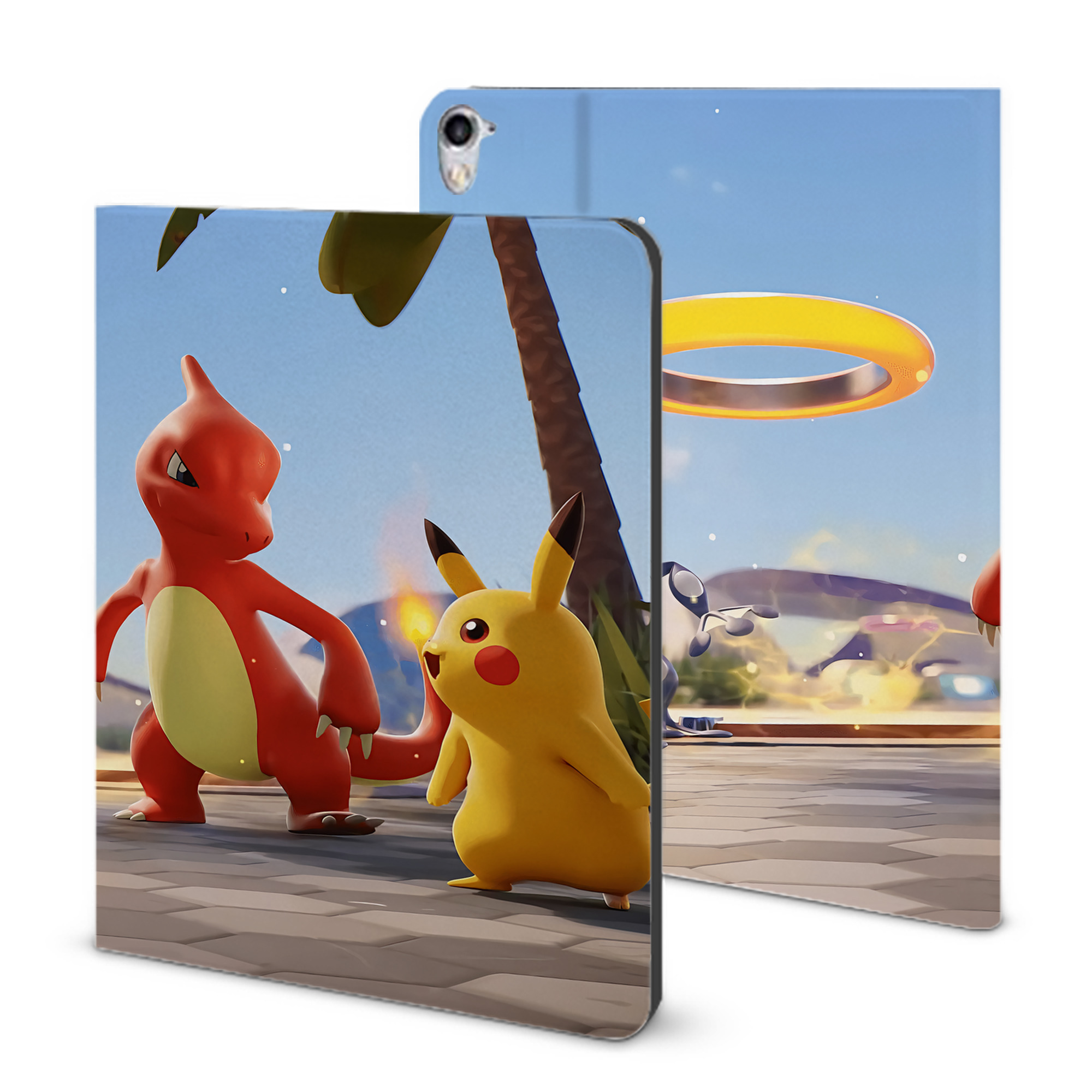（画像用） ポケットモンスター Pokémon IPad ケース ブック型 PUレザー TPU 耐衝撃 軽量 薄型 ペン収納なし 全面保護 IPad 各モデル対応